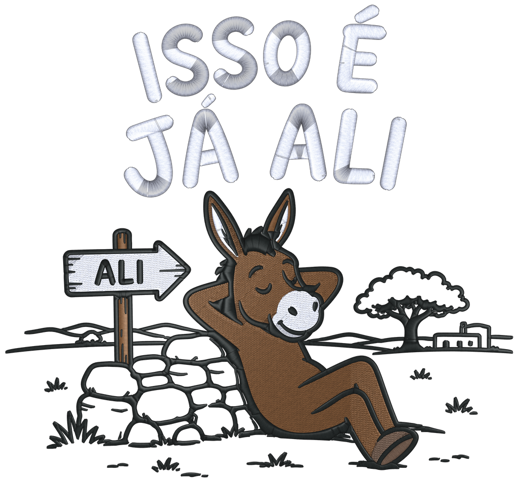 Sweat Personalizada com Frase Ilustrada "Isto é já ali"