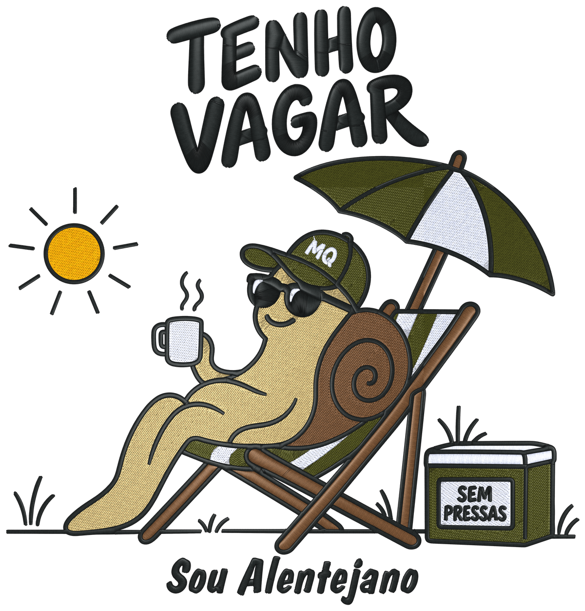 Sweat Personalizada com Frase Ilustrada "Tenho vagar, sou Alentejano"