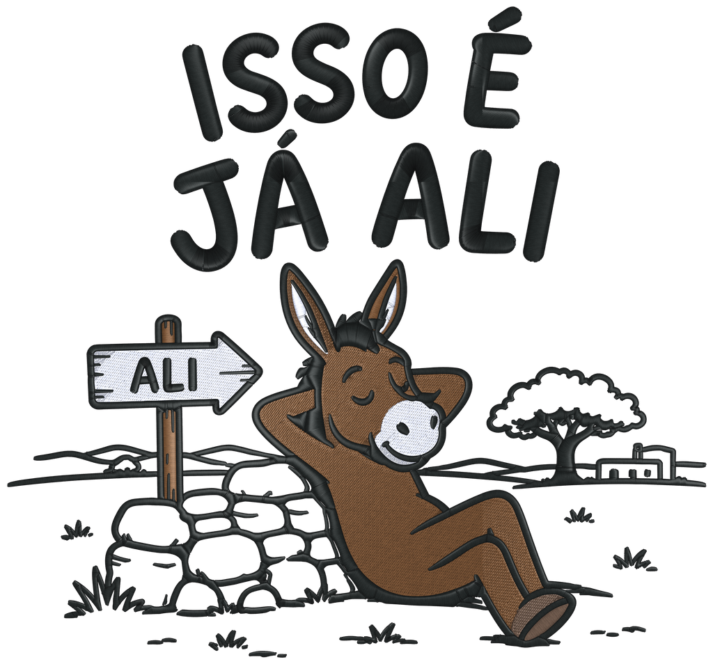 Sweat Personalizada com Frase Ilustrada "Isto é já ali"