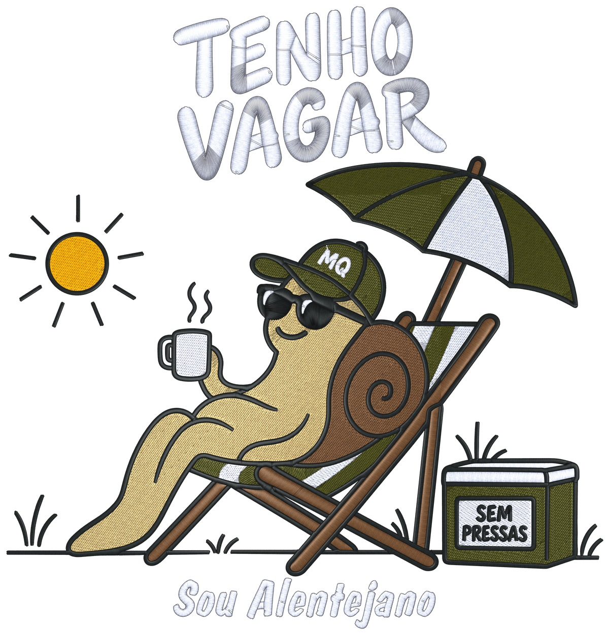 Sweat Personalizada com Frase Ilustrada "Tenho vagar, sou Alentejano"